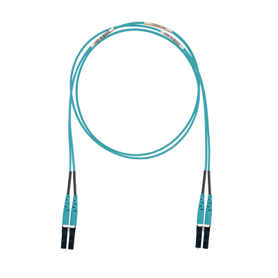 [FX2ELLNLNSNM003] Jumper de Fibra Optica Multimodo 50/125 OM3, LC-LC Duplex, LSZH (Cero Halógenos), Color Aqua, 3 Metros (9.84 Pies)