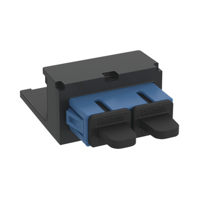 [CMDBUSCZBL] Módulo Acoplador SC Duplex, para Fibra Óptica Monomodo OS1/OS2, Tipo Mini-Com, Color Azul
