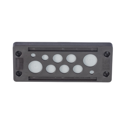 [CESU2-E10] Pasacable de 10 Orificios de Marco Rectangular, IP65, 4.41" X 1.42", para Cables no Terminados, Color Negro.