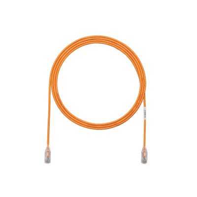 [UTP28SP1OR] Cable de Parcheo TX6, UTP Cat6, Diámetro Reducido (28AWG), Color Narnaja, 0.30 Metros (1 Pie)