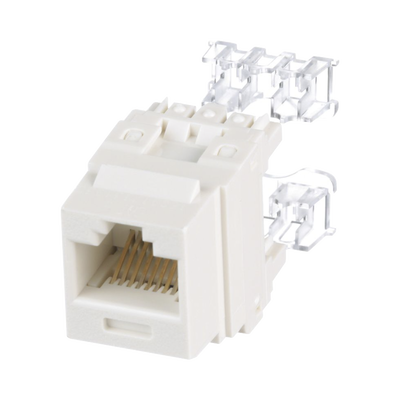 [NK688MIW] Conector Jack Estilo 110 (de Impacto), Tipo Keystone, Categoría 6, de 8 Posiciones y 8 Cables, Color Blanco Mate