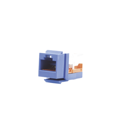 [NK5E88MBUY] Conector Jack Estilo Leadframe, Tipo Keystone, Categoría 5e, de 8 Posiciones y 8 Cables, Color Azul