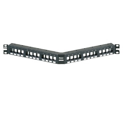 [NKPPA24FMY] Panel de Parcheo Modular Keystone (Sin Conectores), Angulado, de 24 Puertos, 1UR