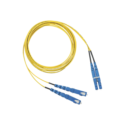 [F92ERLNSNSNM003] Jumper de Fibra Optica Monomodo 9/125 OS2, LC-SC Duplex, OFNR (Riser), Color Amarillo, 3 Metros (9.84 Pies)