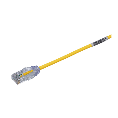 [UTP28SP8INYL] Cable de Parcheo TX6, UTP Cat6, Diámetro Reducido (28AWG), Color Amarillo, 20.2 cm (8 Pulgadas)