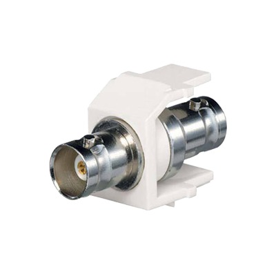 [NKBNCMWHY] Módulo Acoplador Coaxial Tipo BNC, Keystone, de 50 Ohms, Color Blanco