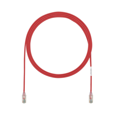 [UTP28SP7RD] Cable de Parcheo TX6, UTP Cat6, Diámetro Reducido (28AWG), Color Rojo, 2.13 Metros (7 Pies)
