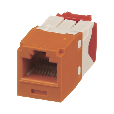 [CJ5E88TGOR] Conector Jack RJ45 Estilo TG, Mini-Com, Categoría 5e, de 8 Posiciones y 8 Cables, Color Naranja