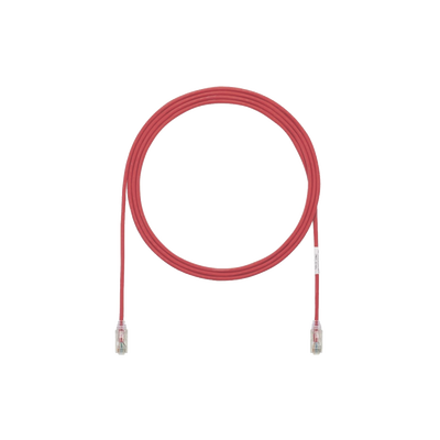 [UTP28SP5RD] Cable de Parcheo TX6, UTP Cat6, Diámetro Reducido (28AWG), Color Rojo, 1.52 Metros (5 Pies)