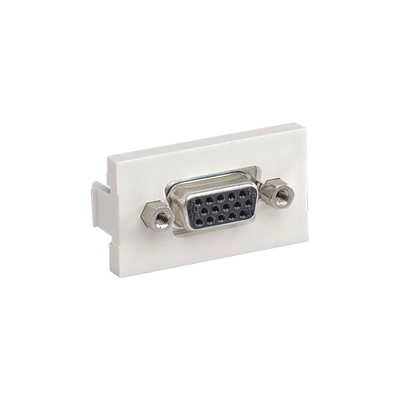 [CHD15HDCIWY] Inserto Plano de 1/3, Con Acoplador VGA Hembra-Hembra de 15 Pines, Color Blanco Mate