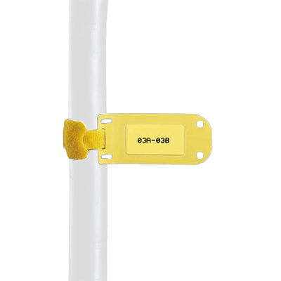 [SLCT-YL] Paquete de 25 Marcadores de Identificación Autolaminados, de 33.3 x 76.2 mm, Uso Interior/Exterior, Color Amarillo