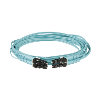 [FX2ERLNLNSNM009] Jumper de Fibra Optica Multimodo 50/125 OM3, LC-LC Duplex, OFNR (Riser), Color Aqua, 9 Metros (29.53 Pies)