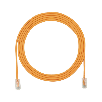 [UTP28X3OR] Cable de Parcheo UTP Cat6A, CM/LSZH, Diámetro Reducido (28AWG), Color Naranja, 0.91 Metros (3 Pies)