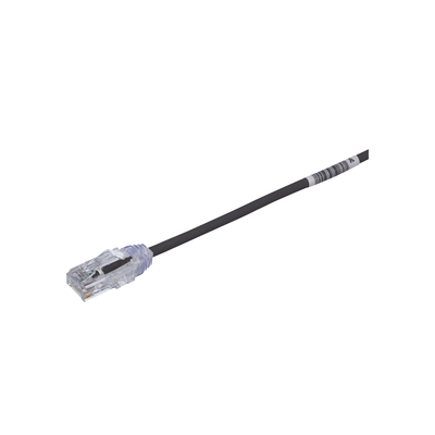 [UTP28SP8INBL] Cable de Parcheo TX6, UTP Cat6, Diámetro Reducido (28AWG), Color Negro, 20.2 cm (8 Pulgadas)