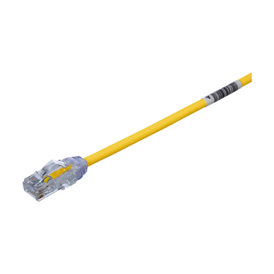 [UTP28X1YL] Cable de Parcheo UTP Cat6A, CM/LSZH, Diámetro Reducido (28AWG), Color Amarillo, 0.3 Metros (1 Pie)