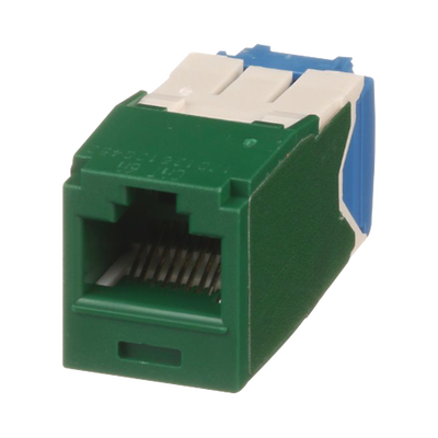 [CJ6X88TGGR] Conector Jack RJ45 Estilo TG, Mini-Com, Categoría 6A, de 8 Posiciones y 8 Cables, Color Verde