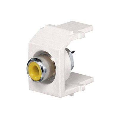 [NKRSMYEIY] Conector RCA Keystone, con RCA para Soldar Color Amarillo, Módulo Marfil