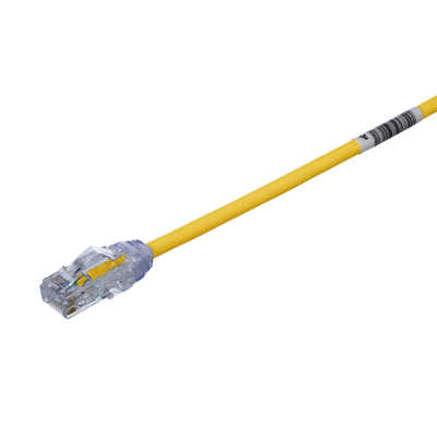 [UTP28X8INYL] Cable de Parcheo UTP, Cat6A, Diámetro Reducido (28 AWG), CM/LSZH, Color Amarillo, 20.3 cm (8 Pulgadas)