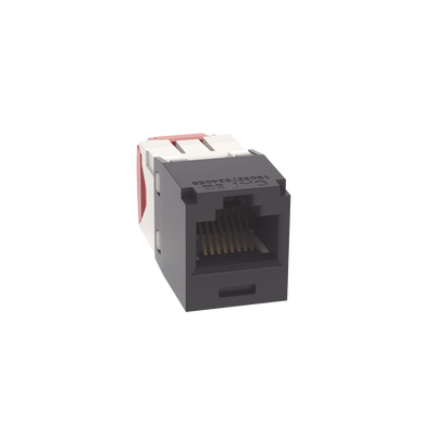 [CJ5E88TGBL] Conector Jack RJ45 Estilo TG, Mini-Com, Categoría 5e, de 8 Posiciones y 8 Cables, Color Negro
