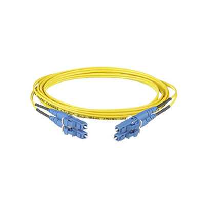 [F92ERLNLNSNM006] Jumper de Fibra Optica Monomodo 9/125 OS2, LC-LC Duplex, OFNR (Riser), Color Amarillo, 6 Metros (19.69 Pies)