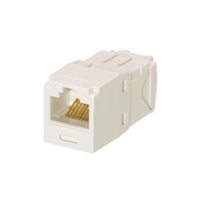 [CJ688TGAW] Conector Jack RJ45 Estilo TG, Mini-Com, Categoría 6, de 8 Posiciones y 8 Cables, Color Blanco Ártico
