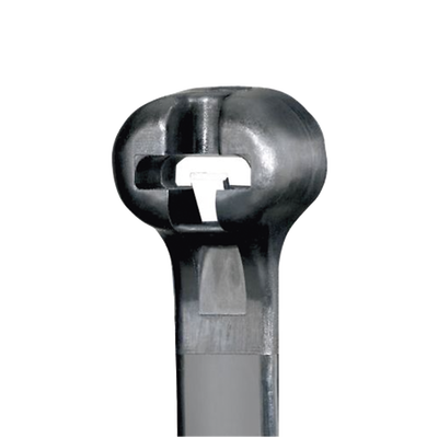 [BT3S-M0] Cincho de Nylon 6.6 Dome-Top®, Con Lengüeta de Bloqueo de Acero Inoxidable, 305 mm largo x 4.7mm ancho, Color Negro, Exterior Resistente a Rayos UV, Paquete de 1000pz