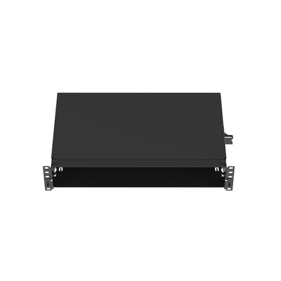 [FMT2] Panel de Distribución de Fibra Óptica, Acepta 8 Casetes QuickNet o Placas FAP/FMP con Panel CFAPPBL2 (No Incluido), Bandeja Fija, Hasta 192 Fibras, Color Negro, 2UR