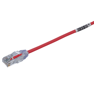 [UTP28SP8INRD] Cable de Parcheo TX6, UTP Cat6, Diámetro Reducido (28AWG), Color Rojo, 20.2 cm (8 Pulgadas)