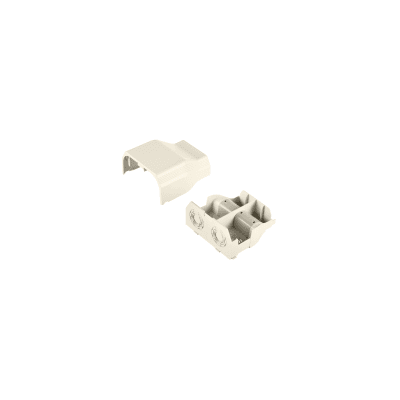 [T70EEIW] Conexión de tubería a canaleta T70, Salidas de 1/2", 3/4", 1" y 1 1/4", material ABS, Color Blanco Mate
