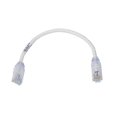 [UTP28X8IN] Cable de Parcheo UTP, Cat6A, Diámetro Reducido (28 AWG), CM/LSZH, Color Blanco Mate, 20.3 cm (8 Pulgadas)