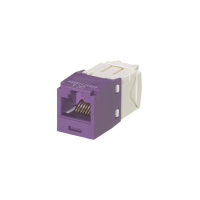 [CJ688TGVL] Conector Jack RJ45 Estilo TG, Mini-Com, Categoría 6, de 8 Posiciones y 8 Cables, Color Violeta