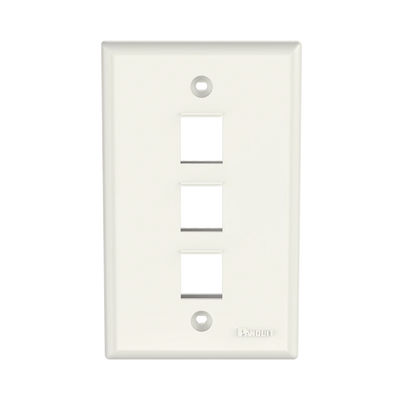 [NK3FNIW] Placa de Pared Vertical, Salida Para 3 Puertos Keystone, Color Blanco Mate