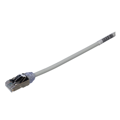 [STP28X2MIG] Patch Cord Cat6A, Diametro Reducido 28 AWG, Blindado S/FTP, CM/LS0H, 2 Metros (6.56 Pies), Color Gris
