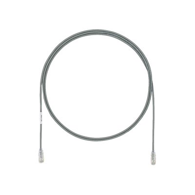 [UTP28X1GY] Cable de Parcheo UTP Cat6A, CM/LSZH, Diámetro Reducido (28AWG), Color Gris, 0.30 Metros (1 Pie)