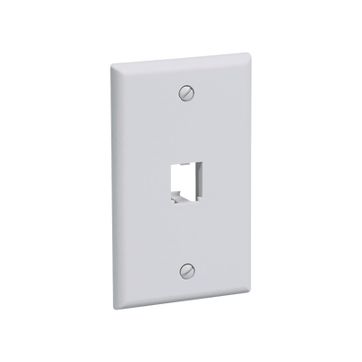 [CFP1WH] Placa de Pared Vertical Clásica, Salida Para 1 Puerto Mini-Com, Color Blanco