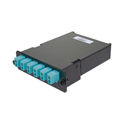 [FCSZO-12-10P] Placa Acopladora de Fibra Óptica FAP, Con 12 Pigtails y 6 Conectores LC Duplex (12 Fibras), Para Fibra Multimodo OM3/OM4, Color Aqua