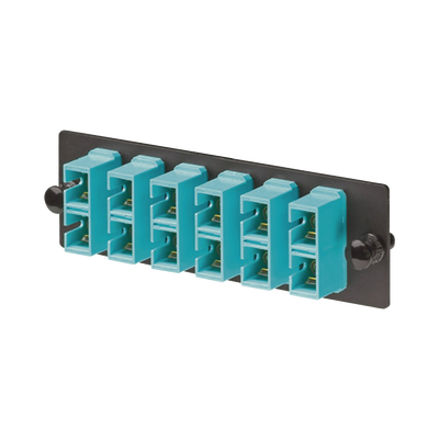 [FAP6WAQDSCZ] Placa Acopladora de Fibra Optica FAP, Con 6 Conectores SC Duplex (12 Fibras), Para Fibra Multimodo OM3/OM4, Color Aqua