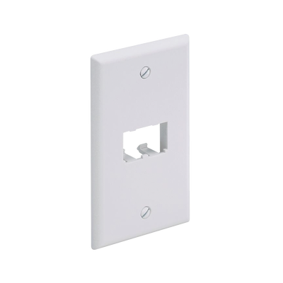 [CFP2WH] Placa de Pared Vertical Clásica, Salida Para 2 Puertos Mini-Com, Color Blanco