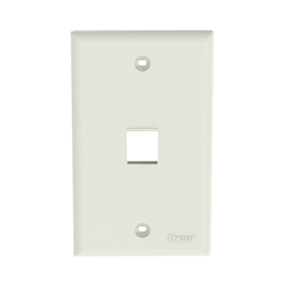 [NK1FNIW] Placa de Pared Vertical, Salida Para 1 Puerto Keystone, Color Blanco Mate
