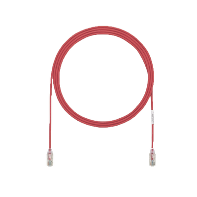 [UTP28X5RD] Cable de Parcheo UTP Cat6A, CM/LSZH, Diámetro Reducido (28AWG), Color Rojo, 1.52 Metros (5 Pies)