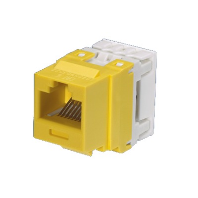 [NK688MYL] Conector Jack Estilo 110 (de Impacto), Tipo Keystone, Categoría 6, de 8 Posiciones y 8 Cables, Color Amarillo