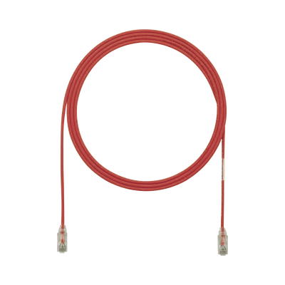 [UTP28SP12RD] Cable de Parcheo TX6, UTP Cat6, Diámetro Reducido (28AWG), Color Rojo, 3.66 Metros (12 Pies)