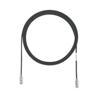 [UTP28SP4BL] Cable de Parcheo TX6, UTP Cat6, Diámetro Reducido (28AWG), Color Negro, 1.22 Metros (4 Pies)