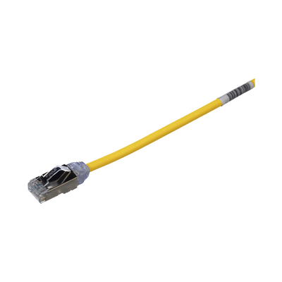 [STP28X0.2MYL] Patch Cord Cat6A, Diametro Reducido 28 AWG, Blindado S/FTP, CM/LS0H, 20 cm (7.87 Pulgadas), Color Amarillo
