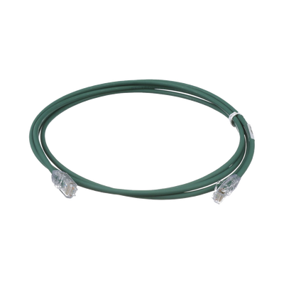 [UTP28X3GR] Cable de Parcheo UTP Cat6A, CM/LSZH, Diámetro Reducido (28AWG), Color Verde, 0.91 Metros (3 Pies)