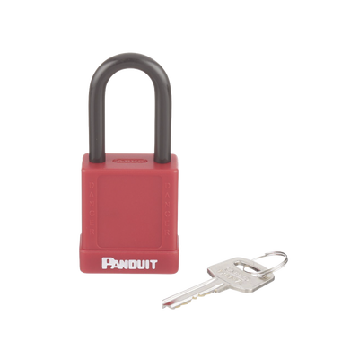 [PSL-8] Candado de Bloqueo LOTO de Seguridad Dieléctrico, Con Llave Única, Diámetro de 6.5 mm, Color Rojo