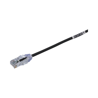 [UTP28SP20BL] Cable de Parcheo TX6, UTP Cat6, Diámetro Reducido (28AWG), Color Negro, 6.1 Metros (20 Pies)