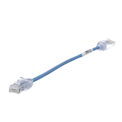 [UTP28SP0.2MBU] Cable de Parcheo TX6, UTP Cat6, Diámetro Reducido (28AWG), Color Azul, 20 cm (7.87 pulgadas)
