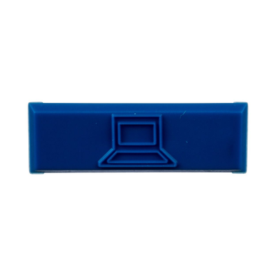 [CIDBU-C] Paquete de 100 Iconos de Datos de Instalación a Presión, Para Jacks Mini-Com de Panduit, De Plástico, Color Azul