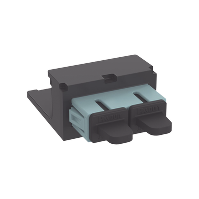[CMDAQSCZBL] Módulo Acoplador SC Duplex, para Fibra Óptica Multimodo OM3/OM4, Tipo Mini-Com, Color Aqua